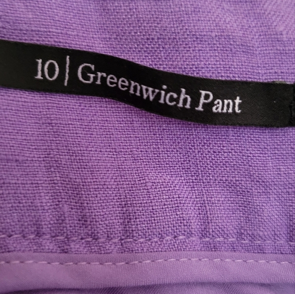 ๐ Talbots Women's Linen Lilac Purple Wide-Leg Pants โ Size 10 - Picture 4 of 8